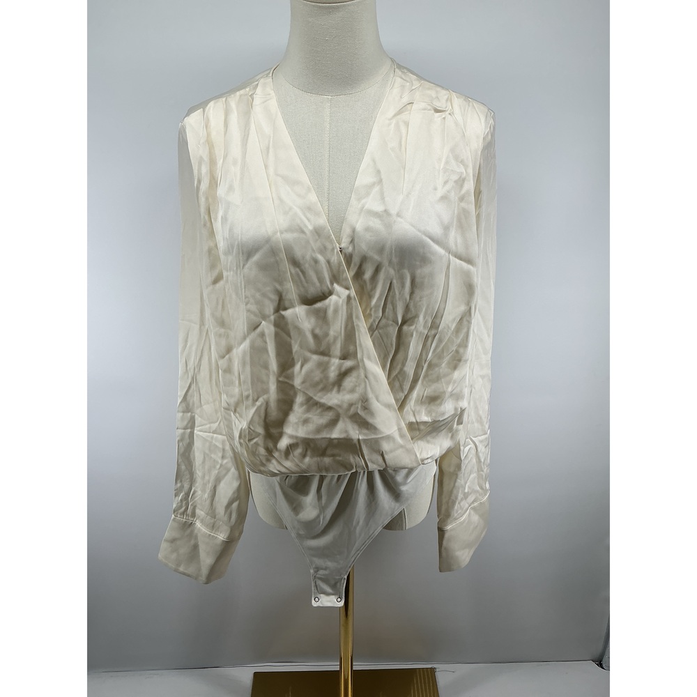 Washable Stretch Silk Surplice Bodysuit